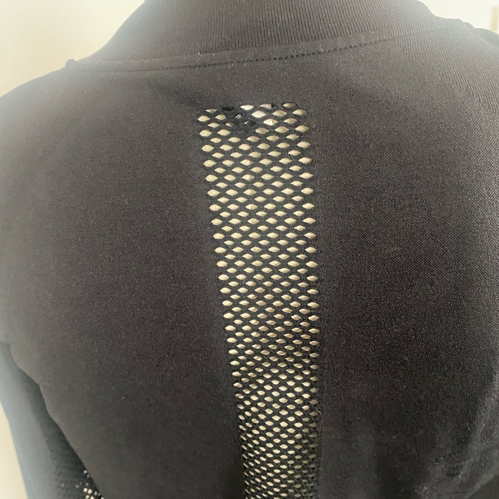 PINK Victoria's Secret Black Mesh Sleeve Sweatshirt - Picture 5 of 10